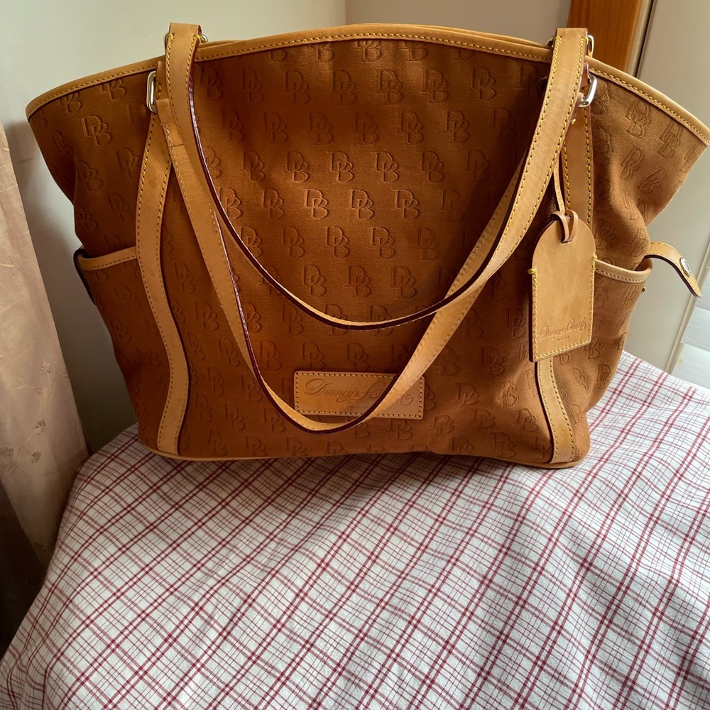 Dooney & Bourke Signature Fabric with Leather Trim Tote Bag